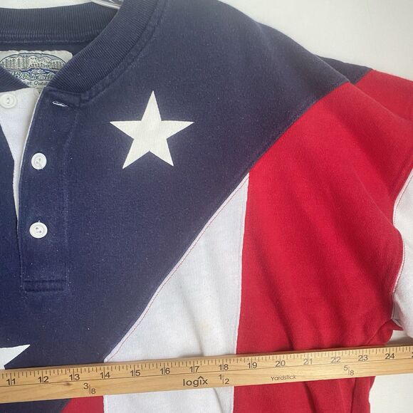 Vintage Britches Great Outdoors Men’s Henley Shirt L Long Sleeve Patriotic USA - Picture 3 of 7